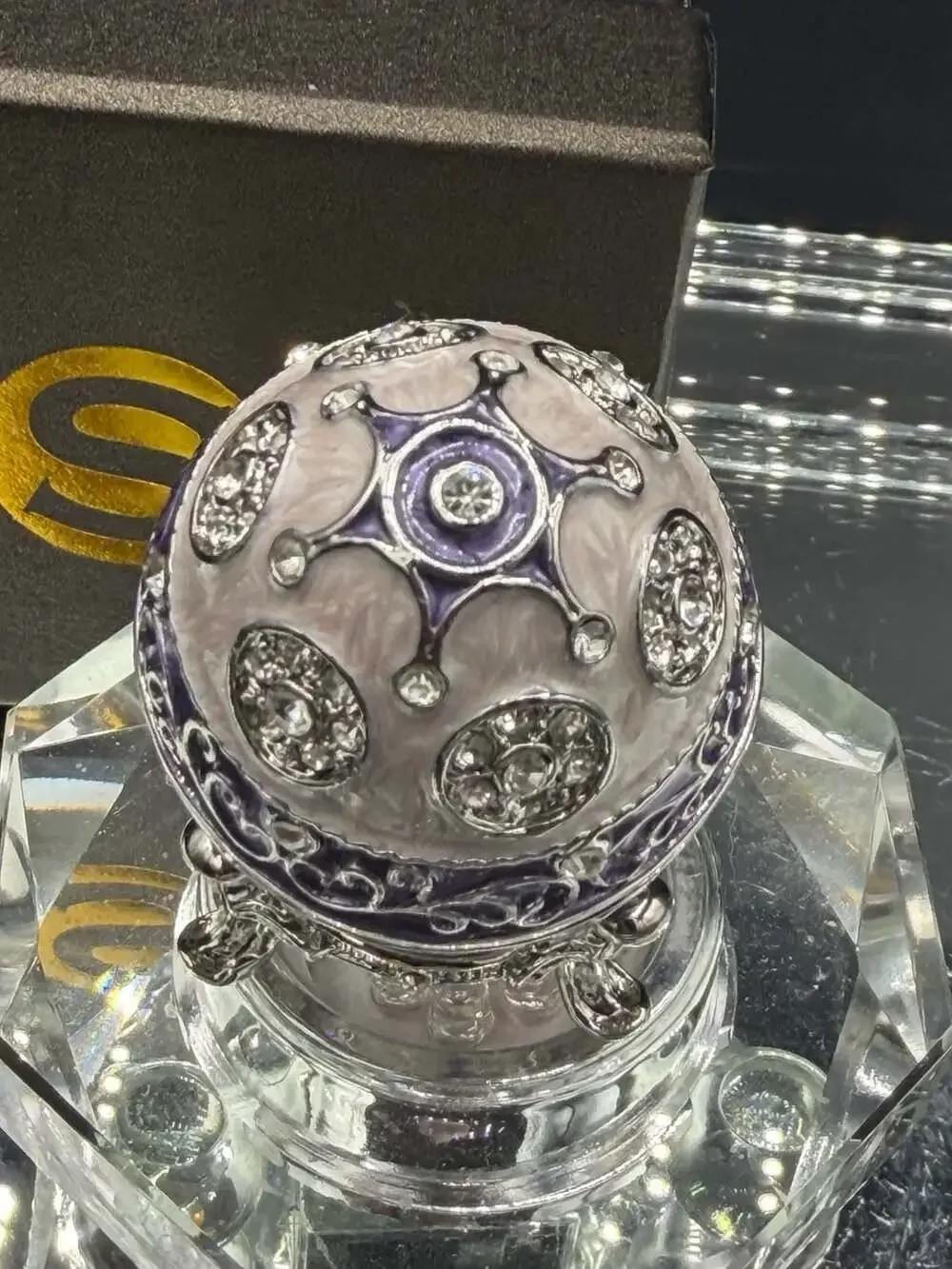 Stauer Empress Violet Faberge-Style Enamel Trinket Box